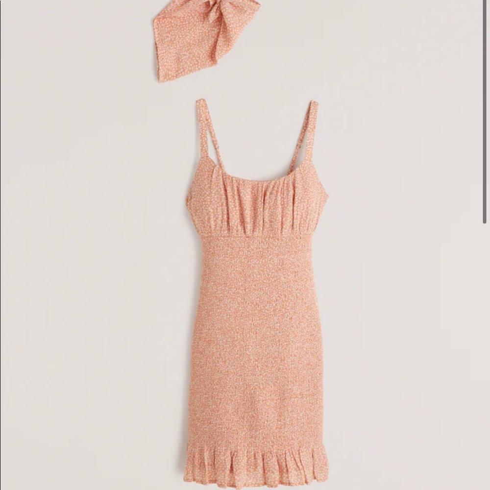 Smocked Mini Dress - Coral